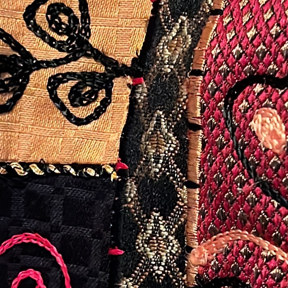 Indigo Moon Fall Patchwork Embroidered Jacket Siz… - image 3